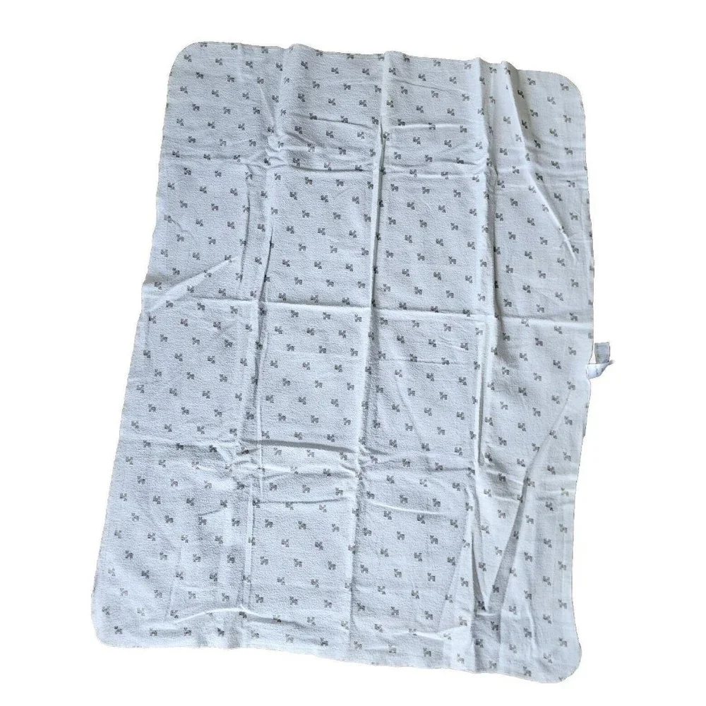 Carters Baby Receiving Blanket White Cotton Flannel Puppy Dog Print 37